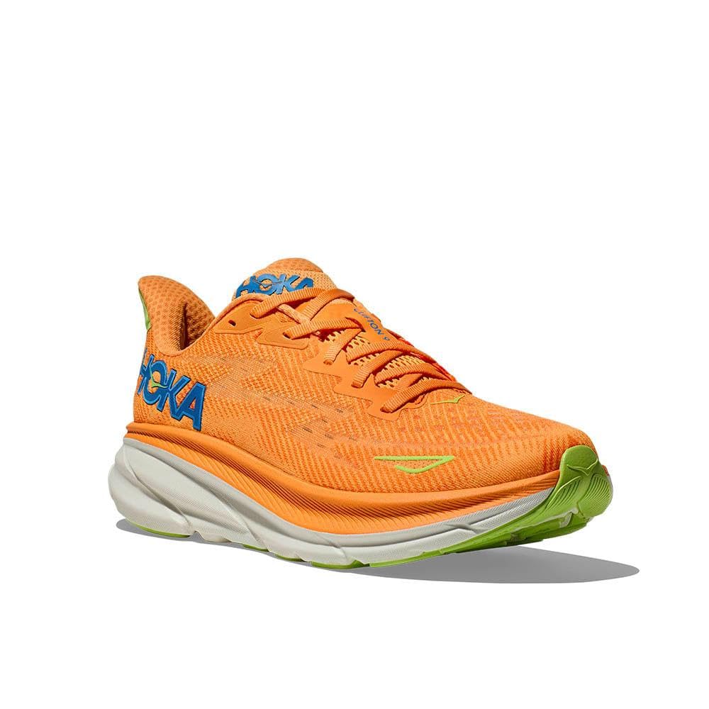 Hoka Men's Clifton 9 Sneaker, Solar Flare/Lettuce, 10