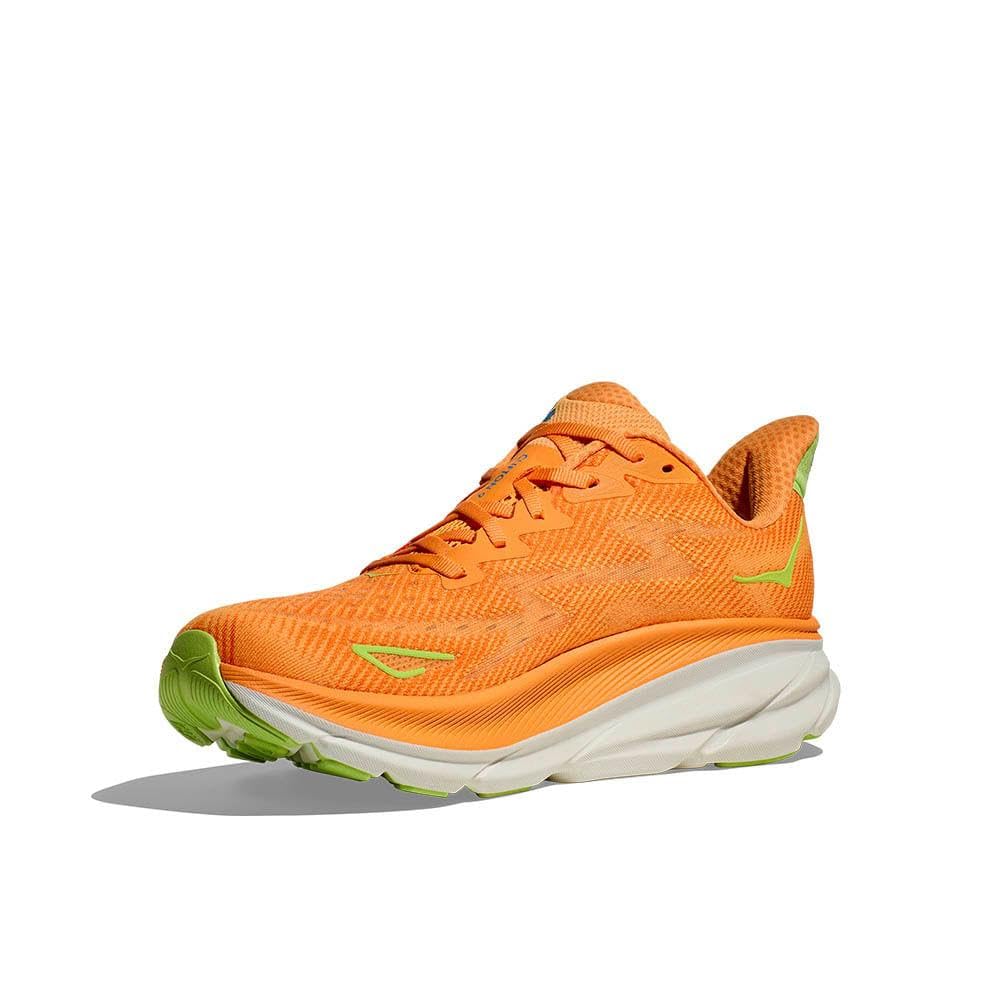 Hoka Men's Clifton 9 Sneaker, Solar Flare/Lettuce, 10