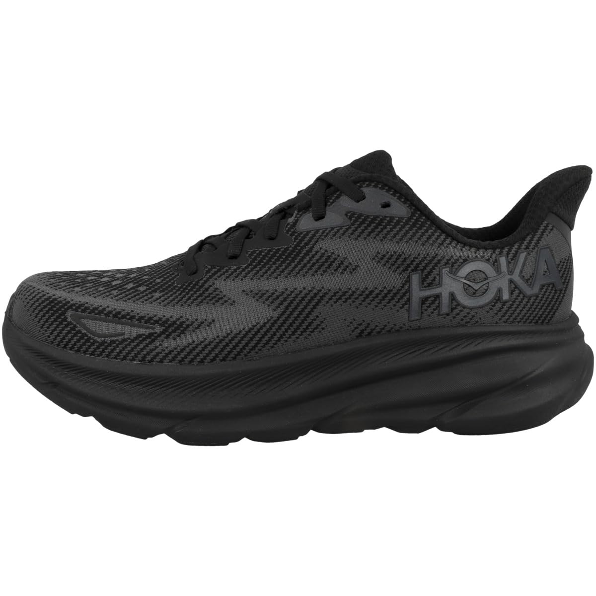 Hoka Men's Clifton 9 Sneaker, Black/Black, 10