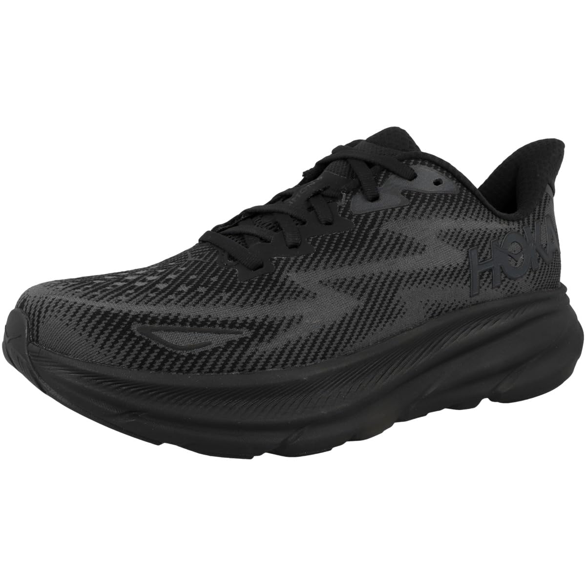 Hoka Men's Clifton 9 Sneaker, Black/Black, 10