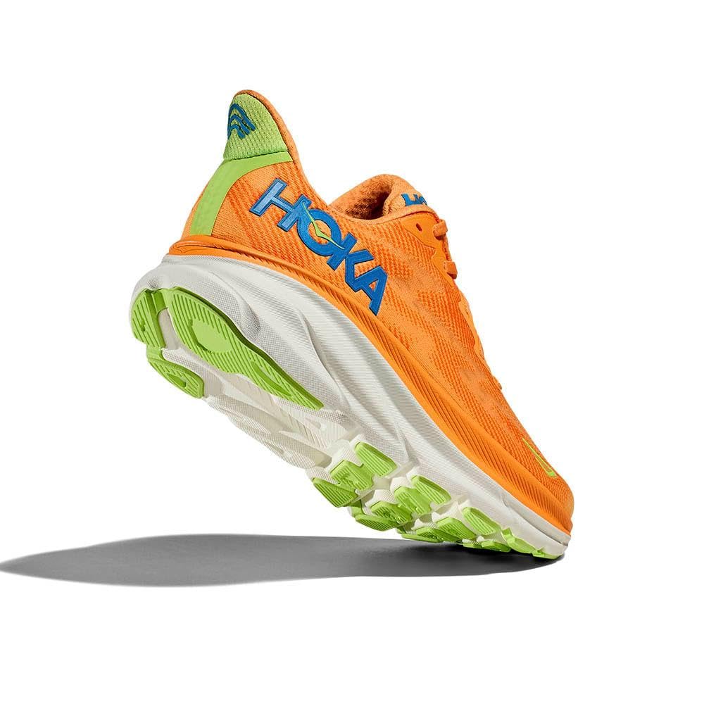 Hoka Men's Clifton 9 Sneaker, Solar Flare/Lettuce, 10