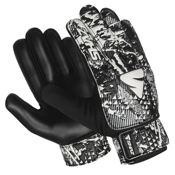 Shaz Soccer Goalkeeper Gloves for Kids Boys Children YouthFunky Football Goalie Gloves Anti Slip 4mm Latex Palm with Strong Grip & Double Wrist Protection (White Size 3 Suitable for 5-6 Years)