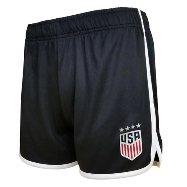 Icon Sports U.S. Soccer USWNT Womens Shorts Officaly Licensed Athletic Active Soccer Shorts | Black Small