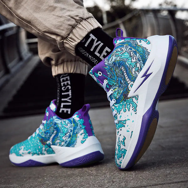 Autumn Graffiti High-Top Basketball Shoes for Men