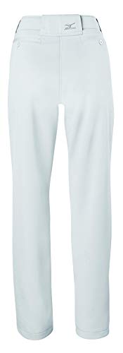 Mizuno Adult Women's Full Length Fastpitch Softball Pants With Hemmed Open Bottom, White, Small
