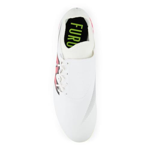 New Balance Unisex Furon Dispatch Fg V7+ Soccer Shoe, White/Hi-Lite/Neon Pink, 9 US Men