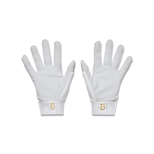 Under Armour Men's Harper Baseball Gloves, (100) White/White/Metallic Gold, X-Large