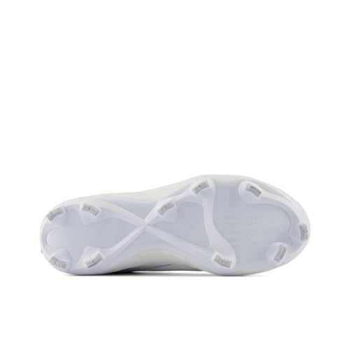 New Balance FuelCell Romero Duo V2 TPU Molded Baseball Shoe, White/Silver Metallic, 6.5 US Unisex Big Kid