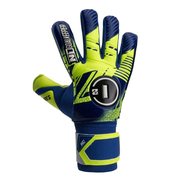 N1 Goalkeeper gloves Ares Kids. Youth Football Gloves with Ergoroll Cut and German Latex Palm. Soccer Goalie Gloves for Kids with Standard Fit. Fluorine Color. Size 5