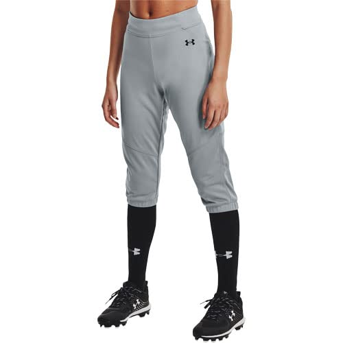 Under Armour Women's Vanish Softball Beltless Pants, Baseball Gray (075)/Black, Large