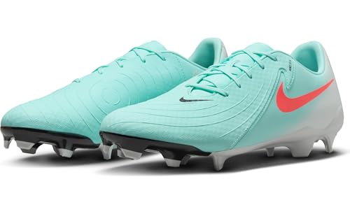 Nike Phantom GX 2 Academy MG Low-Top Soccer Cleats (FD6723-300, Mint/Off Noir/Atomic Red) Size 7