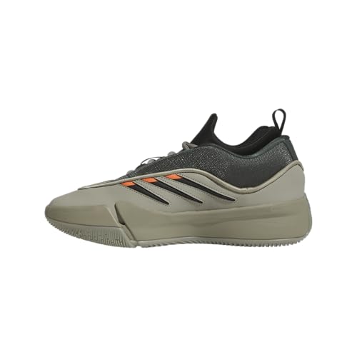 adidas Unisex Dame 9 Basketball Sneaker, Silver Pebble/Ivy/Impact Orange, 6 US Men