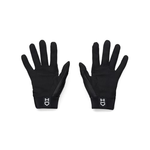Under Armour Girls' Harper Baseball Gloves 24, (001) Black/Black/Metallic Gun Metal, Small