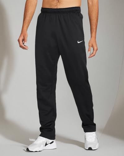 Nike Men's Therma Open Hem Fitness Pants, Black/Black/White