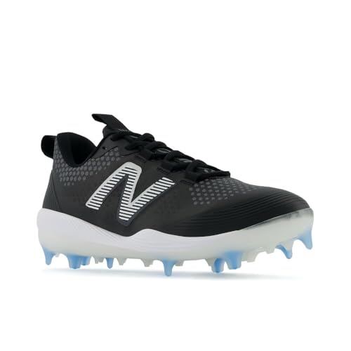 New Balance Men's FuelCell COMP V3 Baseball Shoe, Black/White, 11.5 M