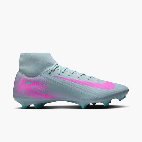 Nike Mercurial Superfly 10 Academy MG High-Top Soccer Cleats (FQ1456-301, Ocean Cube/Pink Blast) Size