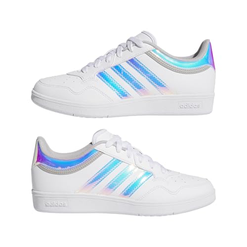 adidas Women's Hoops 4.0 Basketball Sneaker, White/White/Grey, 8