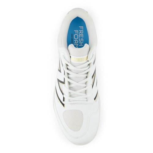 New Balance Men's Fresh Foam 3000 V7 Molded Baseball Shoe, White/Black, 10