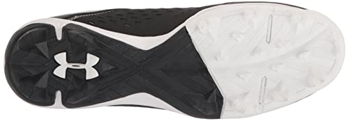 Under Armour Men's Leadoff Mid Rubber Molded Baseball Cleat, (001) Black/Black/White, 12