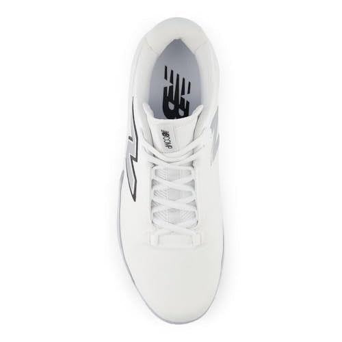New Balance Men's FuelCell Comp V4 Baseball Shoe, White/Silver, 8