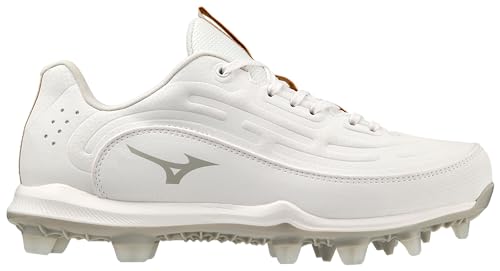 Mizuno Women's Finch Elite 6 Low TPU Softball Cleat, White, 9