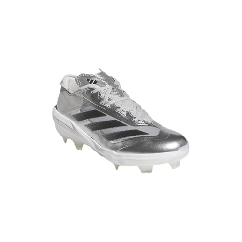 adidas Men's Adizero Impact TPU Speed Baseball Sneaker, Silver Metallic/Black/Grey, 11