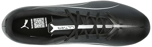 PUMA Men's Ultra 5 Play Firm, Artificial Ground Soccer Cleats Sneaker, Black White, 12
