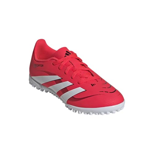 adidas Club Predator Turf Sneaker, Lucid Red/White/Black, 13 US Unisex Little Kid