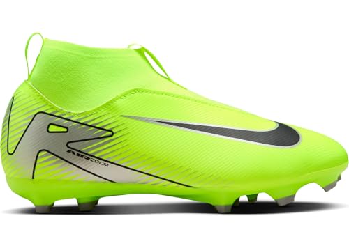 Nike Jr. Mercurial Superfly 10 Academy Little/Big Kids' MG High-Top Soccer Cleats (FQ8304-700, Volt/Black) Size 4