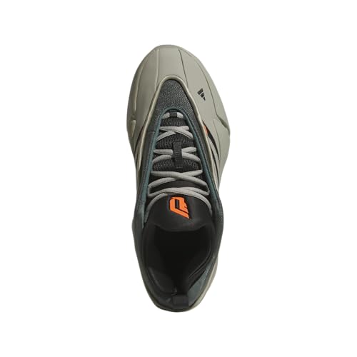 adidas Unisex Dame 9 Basketball Sneaker, Silver Pebble/Ivy/Impact Orange, 6 US Men