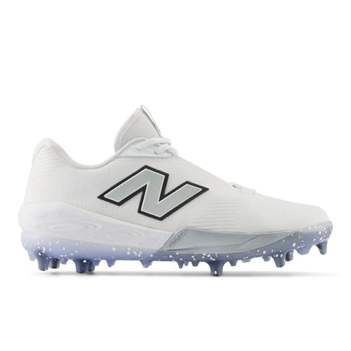 New Balance Men's FuelCell Comp V4 Baseball Shoe, White/Silver, 8