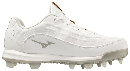 Mizuno Women's Finch Elite 6 Low TPU Softball Cleat, White, 9