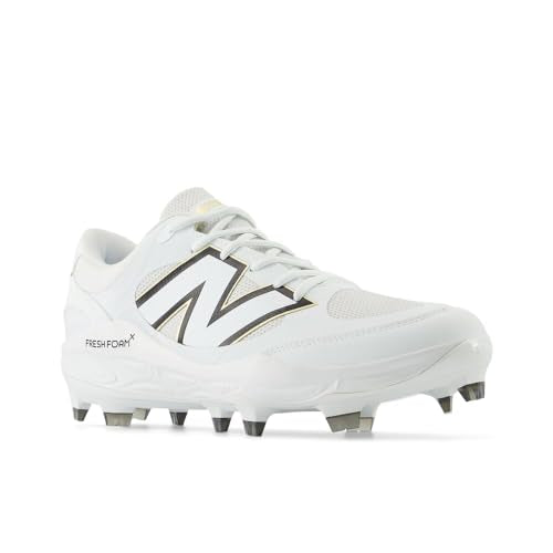 New Balance Men's Fresh Foam 3000 V7 Molded Baseball Shoe, White/Black, 10