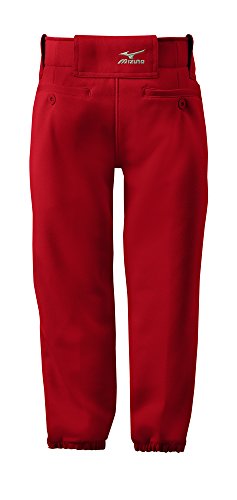 Mizuno Adult Women's Belted Low Rise Fastpitch Softball Pant, Red, Medium