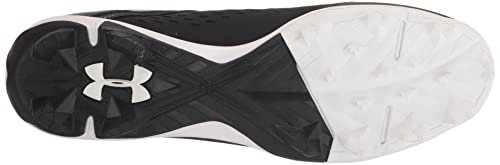 Under Armour Men's Leadoff Low Rubber Molded Baseball Cleat, (001) Black/Black/White, 12