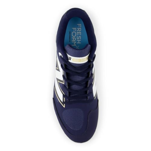 New Balance Men's Fresh Foam X 3000 V7 Baseball Shoe, Team Navy/White, 10