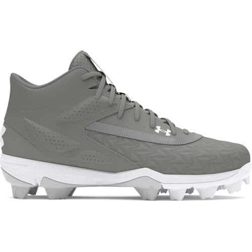 Under Armour Boys' Leadoff Mid RM JR 3.0, (100) Baseball Gray/Baseball Gray/White, 1, US