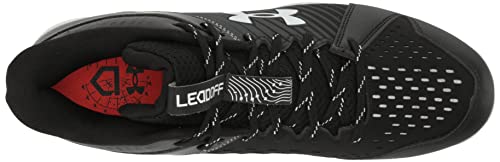 Under Armour Men's Leadoff Mid Rubber Molded Baseball Cleat, (001) Black/Black/White, 12
