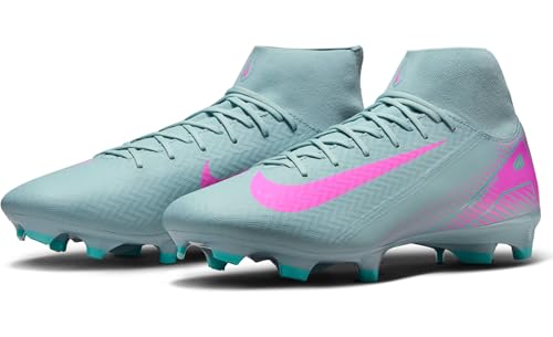 Nike Mercurial Superfly 10 Academy MG High-Top Soccer Cleats (FQ1456-301, Ocean Cube/Pink Blast) Size