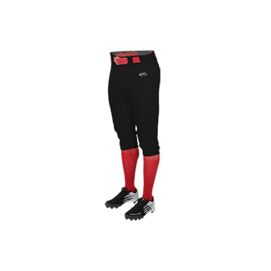 Rawlings Men's Game/Practice Knicker Baseball Pants, Black, X-Large