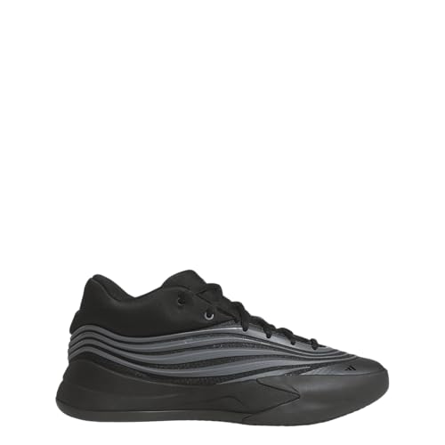adidas Unisex Dame X Basketball Sneaker, Black/Iron Metallic/Lucid Blue, 12 US Men