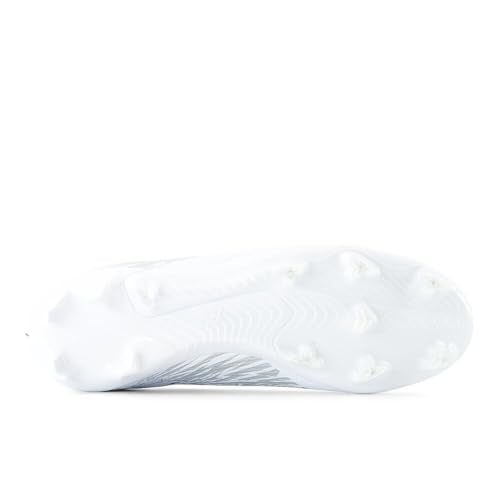 New Balance Unisex Furon Team FG V8 Soccer Shoe, White/Metallic Silver/Black, 10.5 US Men