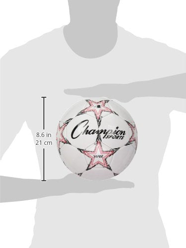Champion Sports Viper Soccer Ball, Size 5 – Soft Touch TPU Cover, Airlock Bladder – Ages 12 & Up – Blue/Black/White