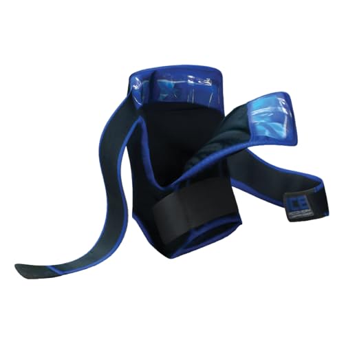 Shock Doctor Ice Recovery Compression Ankle Wrap, Black, Large/X-Large