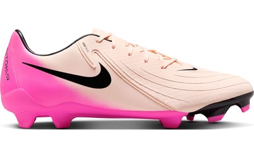 Nike Phantom GX 2 Academy MG Low-Top Soccer Cleats (FD6723-800, Crimson Tint/Pink Blast/Black) Size 7.5