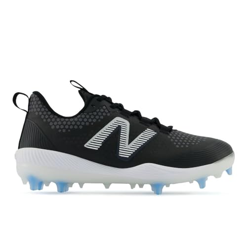 New Balance Men's FuelCell COMP V3 Baseball Shoe, Black/White, 11.5 M