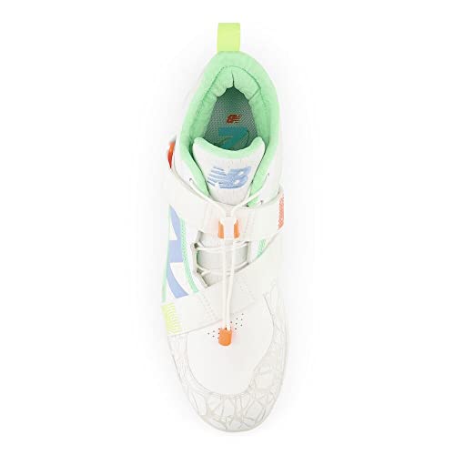 New Balance Unisex FuelCell Lindor V2 Comp Baseball Shoe, Optic White/Neon Dragonfly/Electric Jade, 10 US Men