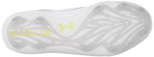 Under Armour Men's Yard Low MT TPU Baseball Cleat, (100) White/White/Metallic Silver, 12