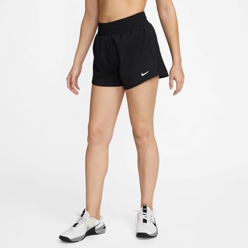 Nike One Women's Dri-FIT High-Waisted 3" Brief-Lined Shorts (Black, DX6014-010) Size Medium