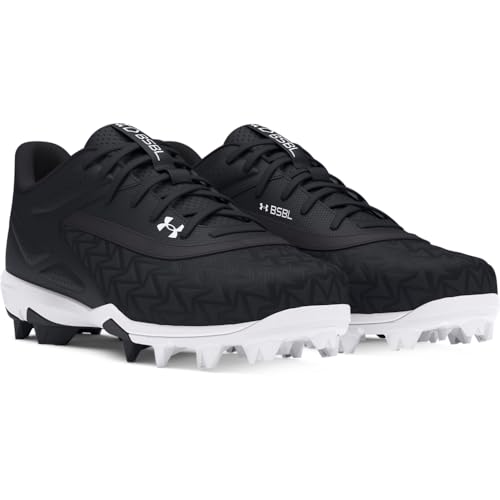 Under Armour Men's Leadoff Low RM 3.0 Baseball Cleat, (001) Black/Black/White, 8.5, US